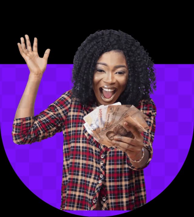 a girl happy winning money