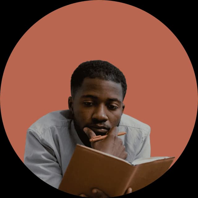 a guy reading a book